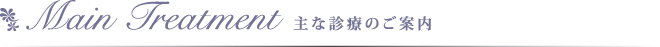 主な診療のご案内<